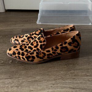Madewell "The Frances" Loafer in Leopard, Calf Hair, Size 8